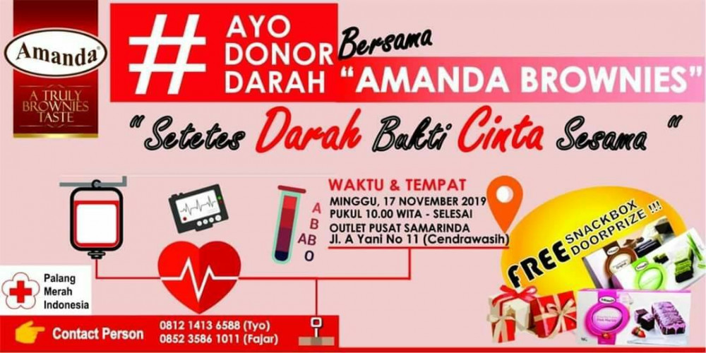 Donor Darah bersama Amanda Brownies