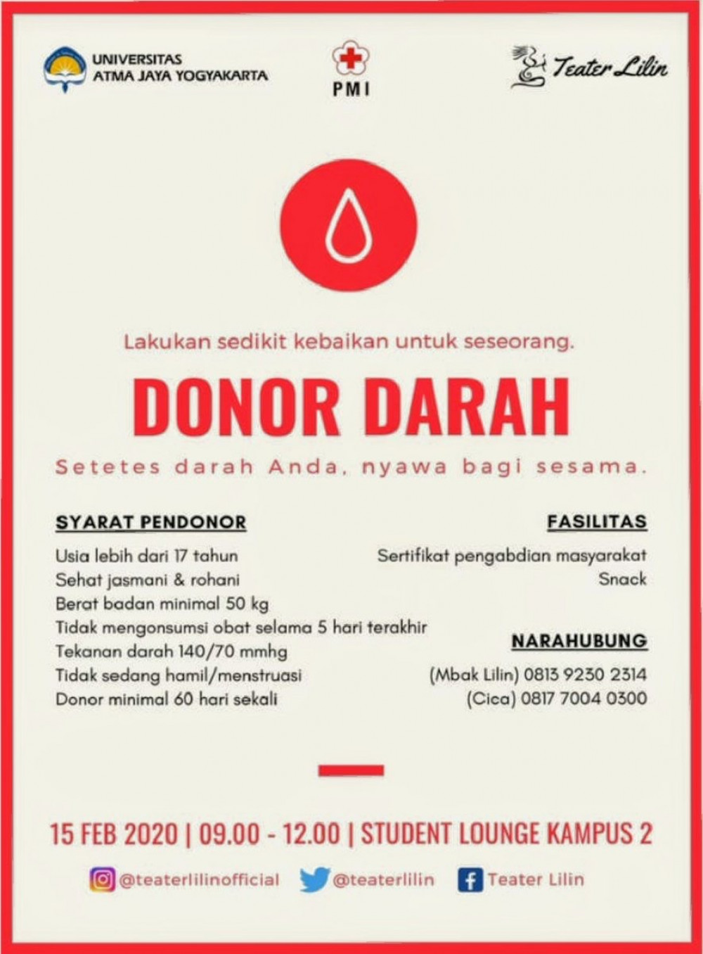 Donor Darah Teater Lilin Jogja